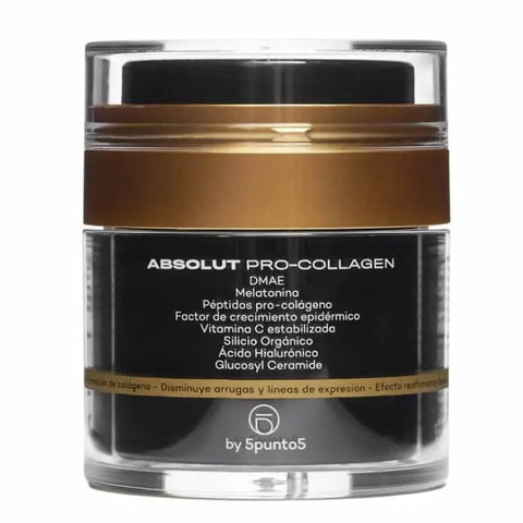 Jag Couture London 5punto 5 Absolut Pro-Collagen 50ml skincare bottle with sleek packaging and product label.