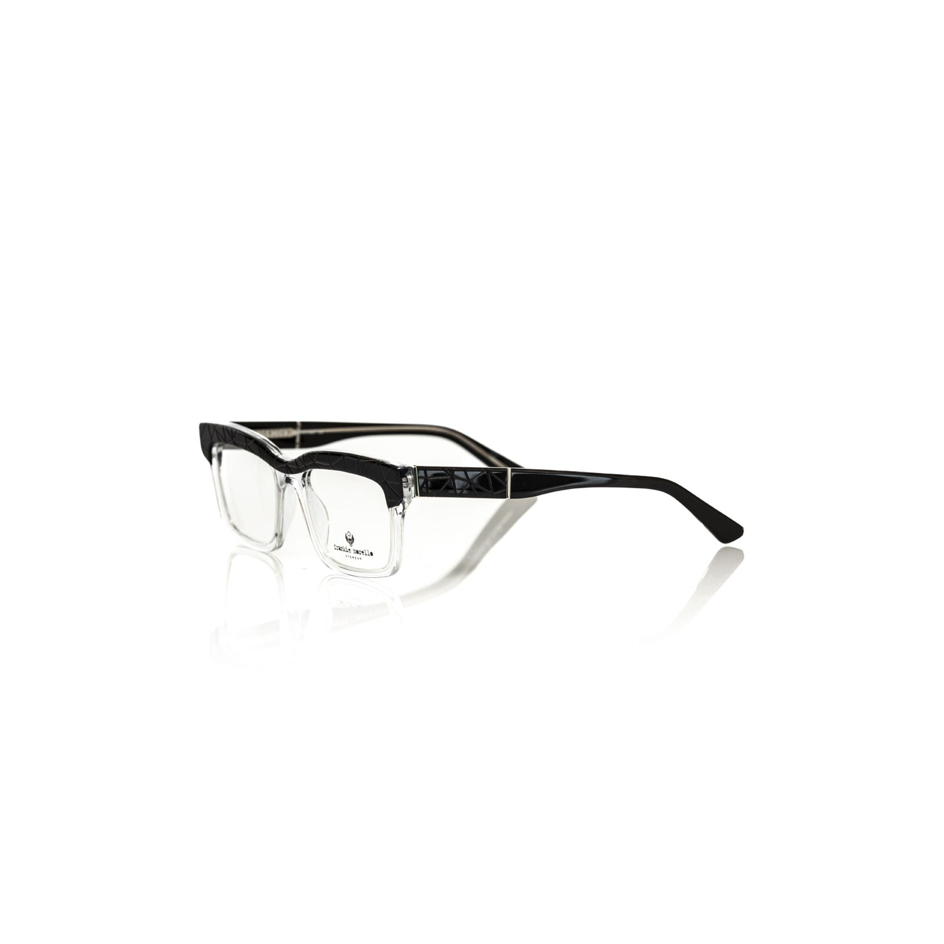 Frankie Morello FEMF8026UV_O892NEROSOPRAMOTIVO sunglasses with black frames and dark lenses, displayed on a white background.