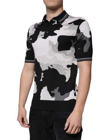 Multicolor Camouflage Collared Polo T-shirt