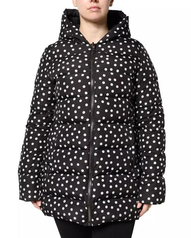 Reversible black polyester hooded jacket by Dolce & Gabbana, showing both the outer and inner sides.