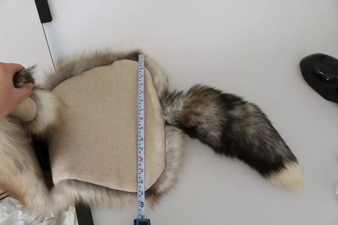 Brown Fox Tail Fur Shawl Neck Wrap Cover Collar Scarf