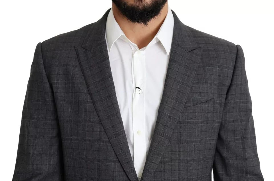 Gray Wool Men Formal 2 Piece MARTINI Suit