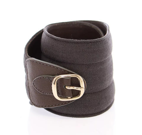 Brown D&amp;G Leather Linnen Logo Belt