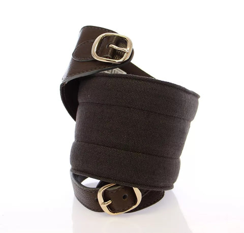 Brown D&amp;G Leather Linnen Logo Belt