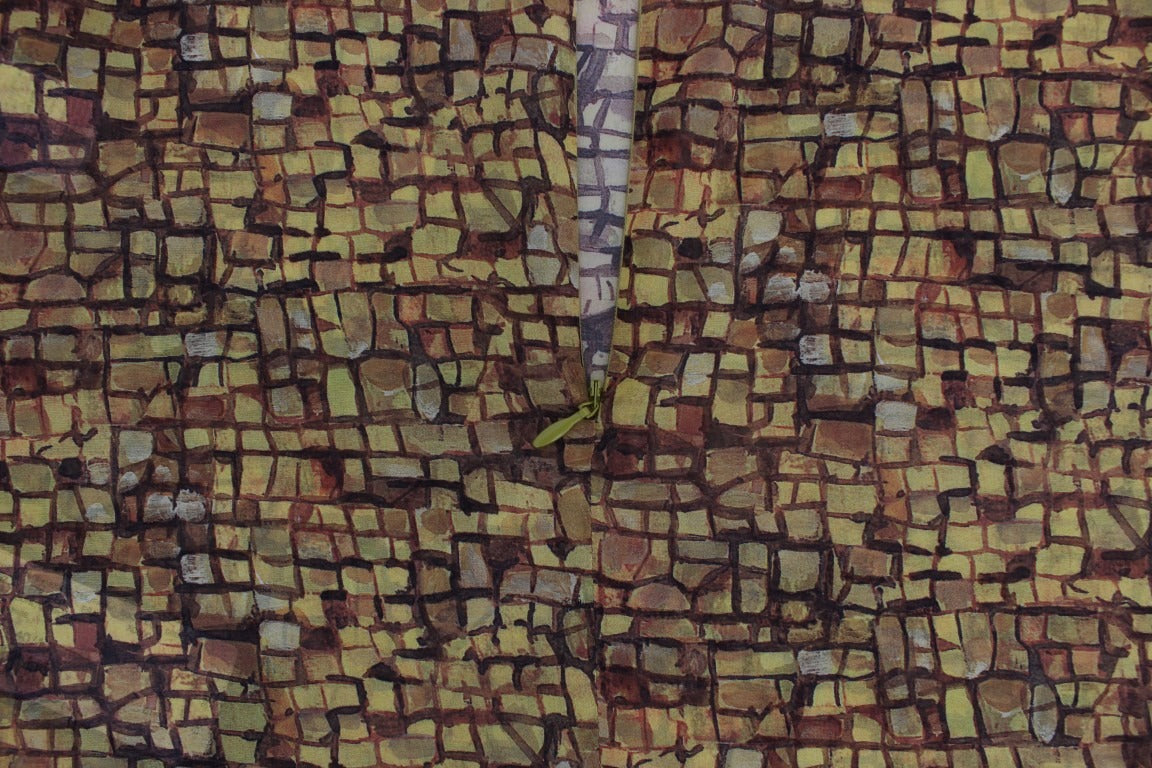 Multicolor mosaic print silk blouse T-shirt by Dolce & Gabbana featuring vibrant mosaic patterns and a silky texture.
