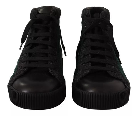 Green Corduroy High Tops Sneakers Mens Casual Shoes
