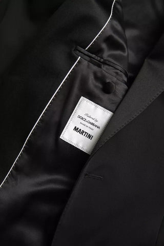 Black Wool Single Breasted MARTINI Blazerclothing