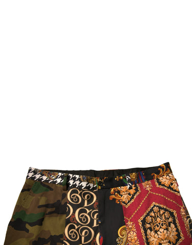 Multicolor Patchwork Men Dress Pants