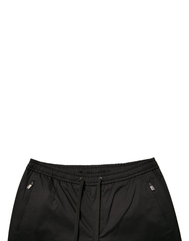 Black Cotton Stretch Jogger Sweatpants Pants
