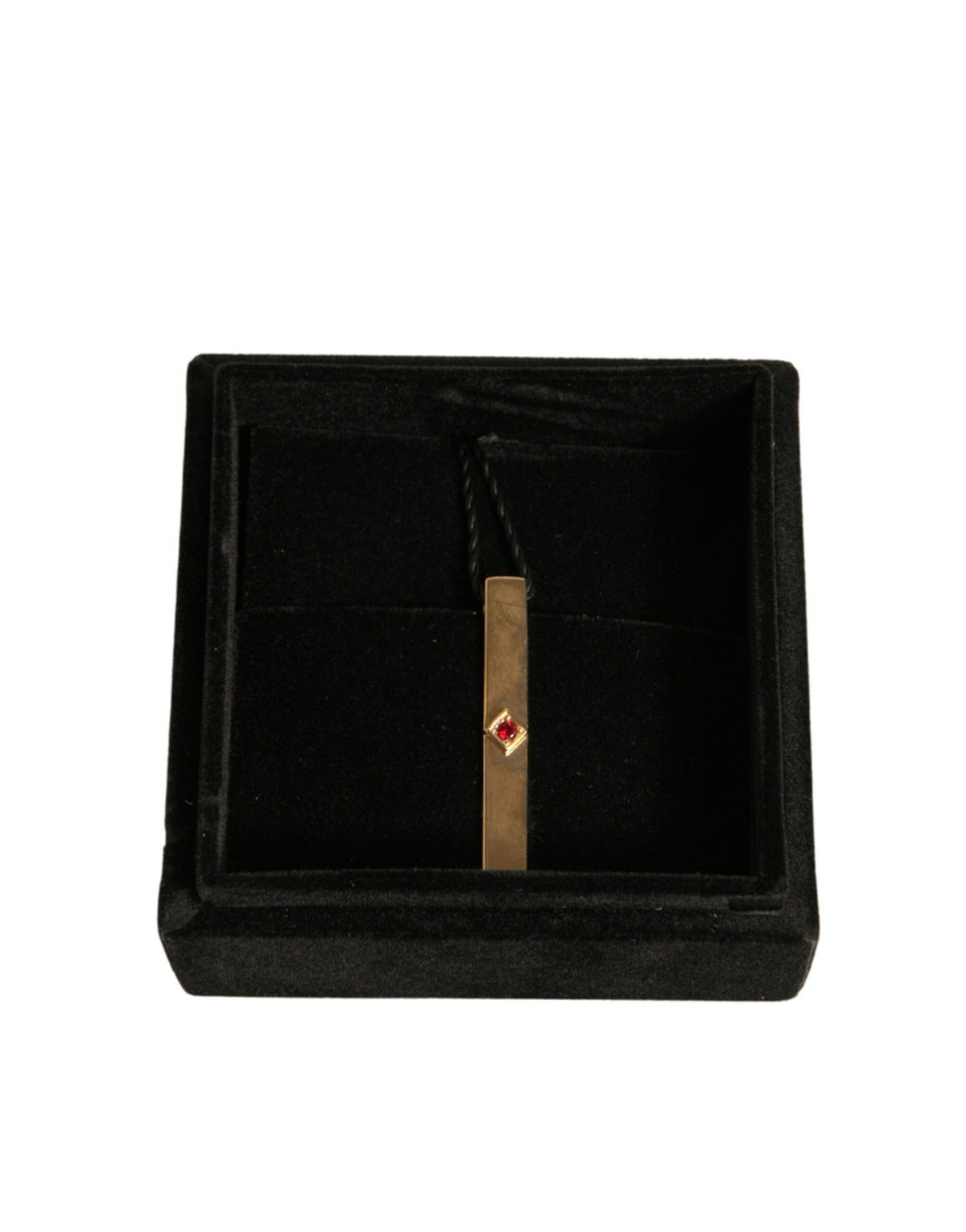 Gold Tone Brass Crystal Branded Tie Clip Bar