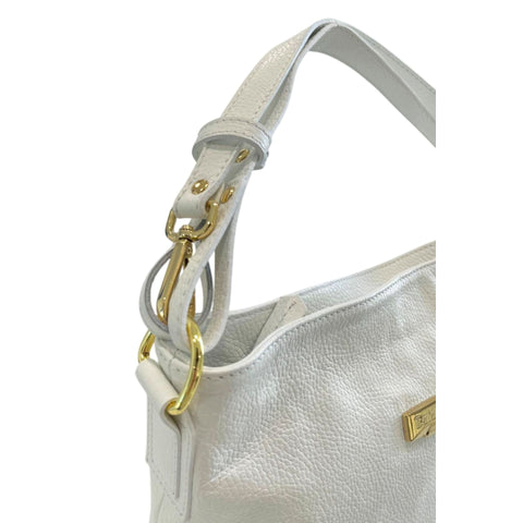 Baldinini Trend IR1818 LUCCA white leather shoes with sleek design, showcased on a neutral background.