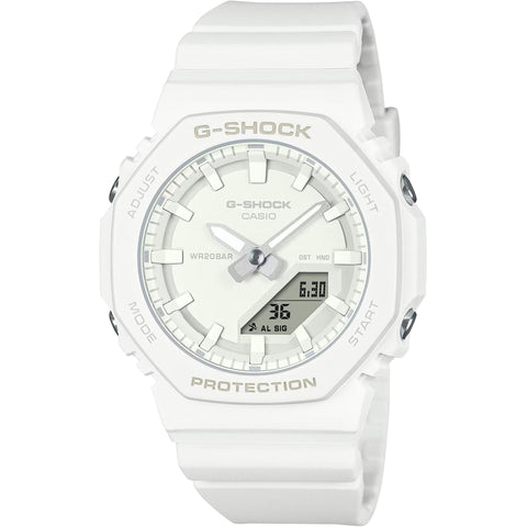 Casio GMA-P2100-7AER watch with black band and digital display, featuring sleek design and durable construction.