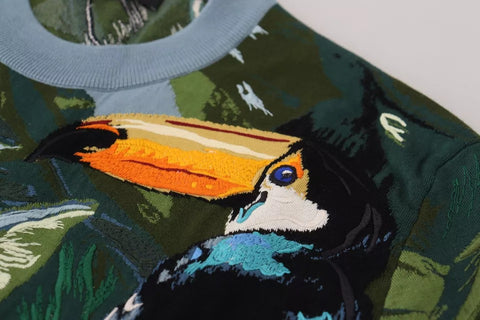 Jungle Wool Silk Pullover Logo Sweater