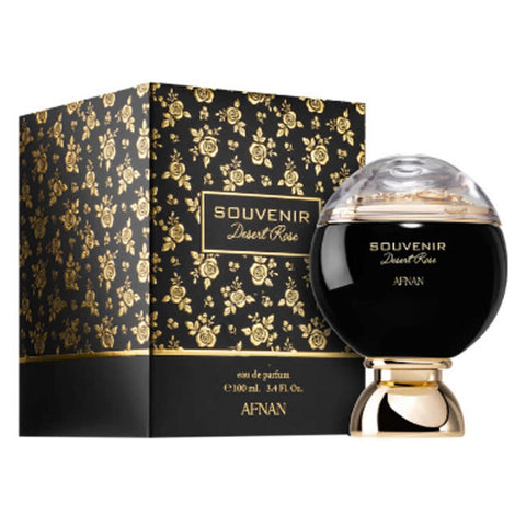 Afnan Souvenir Desert Rose Eau De Parfum 100ml spray bottle with floral and desert-inspired design, branded by Jag Couture London New York.