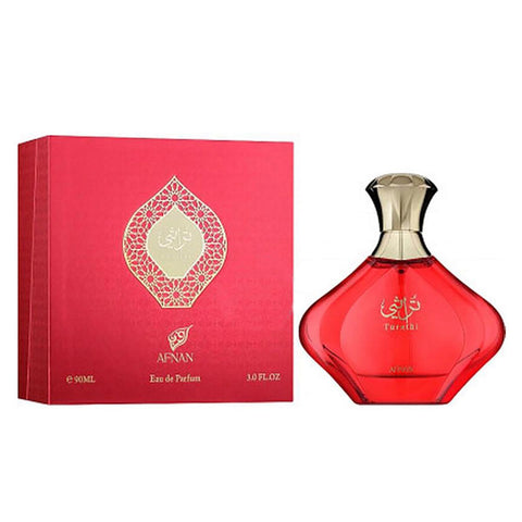 Afnan Turathi Femme Eau De Parfum 90ml spray bottle with elegant packaging, designed for women.