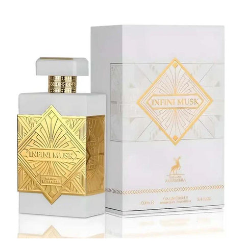 Maison Alhambra Infini Musk Eau de Parfum 100ml spray bottle, elegant fragrance with floral and musk notes, by Jag Couture London - New York