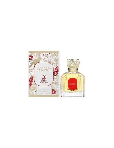 Maison Alhambra Baroque 540 Floral Eau De Parfum spray bottle by Jag Couture London-New York, featuring an elegant floral design.