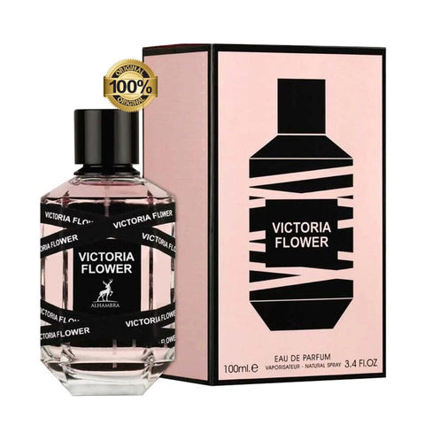 Maison Alhambra Victoria Flower Eau de Parfum 100ml spray with floral bottle design by Jag Couture London New York