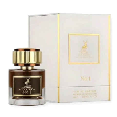 Maison Alhambra Signatures N1 Eau De Parfum 50ml spray bottle from Jag Couture London displayed against a neutral background