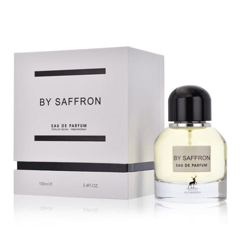 Maison Alhambra by Saffron Eau De Parfum 100ml spray featuring elegant bottle design and luxurious floral fragrance.