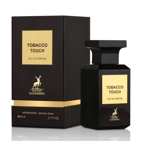 Maison Alhambra Smoky Touch Eau De Parfum spray bottle, 80ml, by Jag Couture London - New York, with smoky fragrance design.