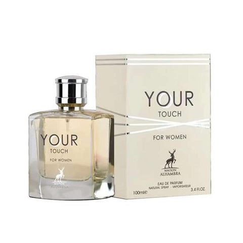 Maison Alhambra Your Touch Eau De Parfum for women in a 100ml spray bottle, elegant perfume by Jag Couture London New York