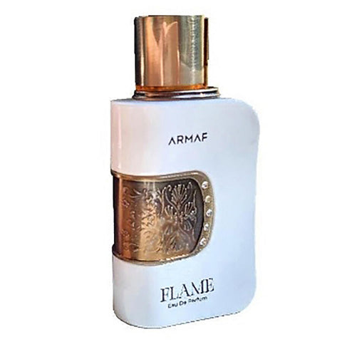 Armaf Flame Eau De Parfum 100ml spray bottle with sleek design, showcasing the luxurious fragrance from Jag Couture London - New York.