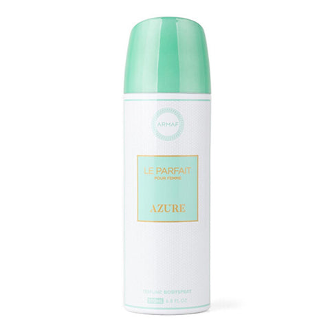 Armaf Azure Le Parfait Pour Femme perfume bodyspray in 200ml spray bottle, featuring elegant packaging and floral scent.