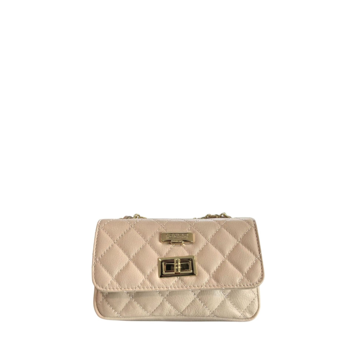 Beige Baldinini Trend SC1418_LUCCA leather handbag with gold-tone hardware, featuring a structured shape and top handles.