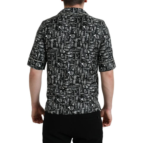 Black Silk Shortsleeve Shirt
