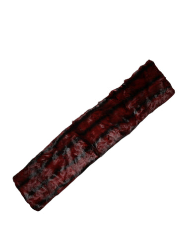 Black Red Stripe Fur Shawl Neck Wrap Scarf
