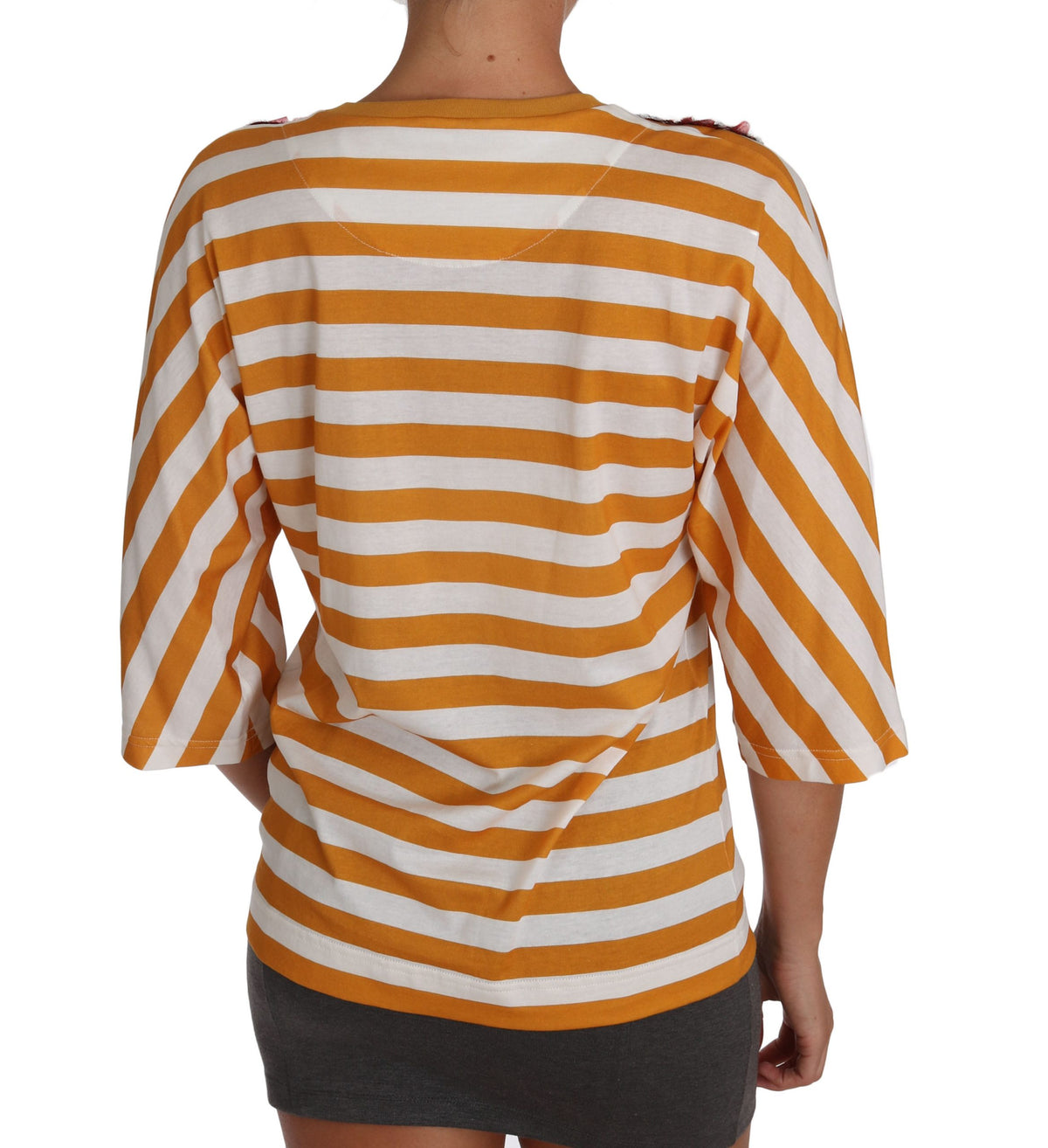 White orange Firenze top T-shirt by Dolce & Gabbana with a stylish design, displayed on a flat surface.