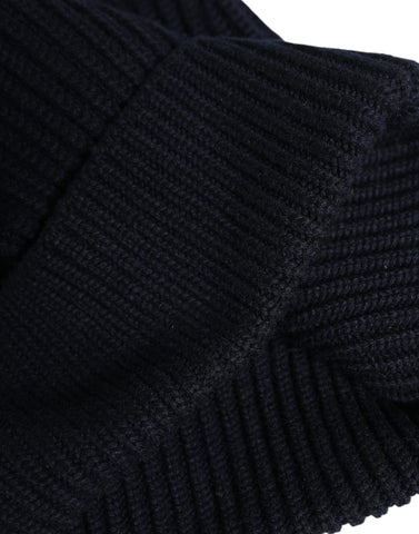 Blue Cashmere Knitted Winter Beanie Hat