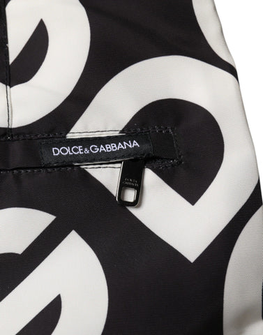 Black White Logo Beachwear Shorts Swimwear