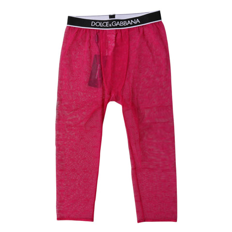 Fuchsia DG Logo Nylon Cropped Tights Underwear