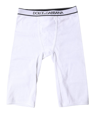 White Logo Cotton Cropped Tights Underwear