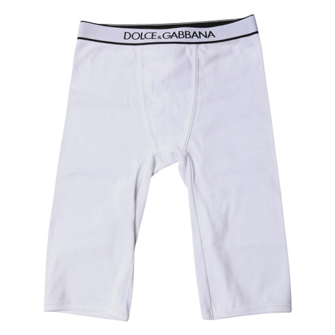 White Logo Cotton Cropped Tights Underwear
