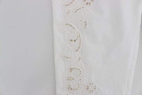 White Floral Cutout Dress Sicily Pants