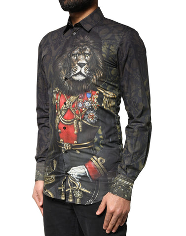 Black Royal Pet Portrait GOLD Dress Shirt