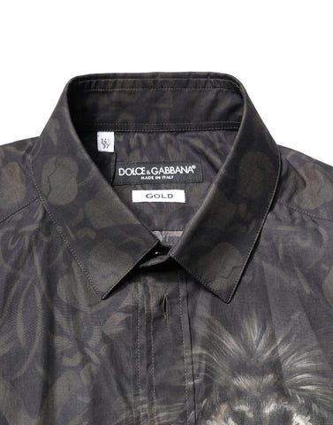 Black Royal Pet Portrait GOLD Dress Shirt