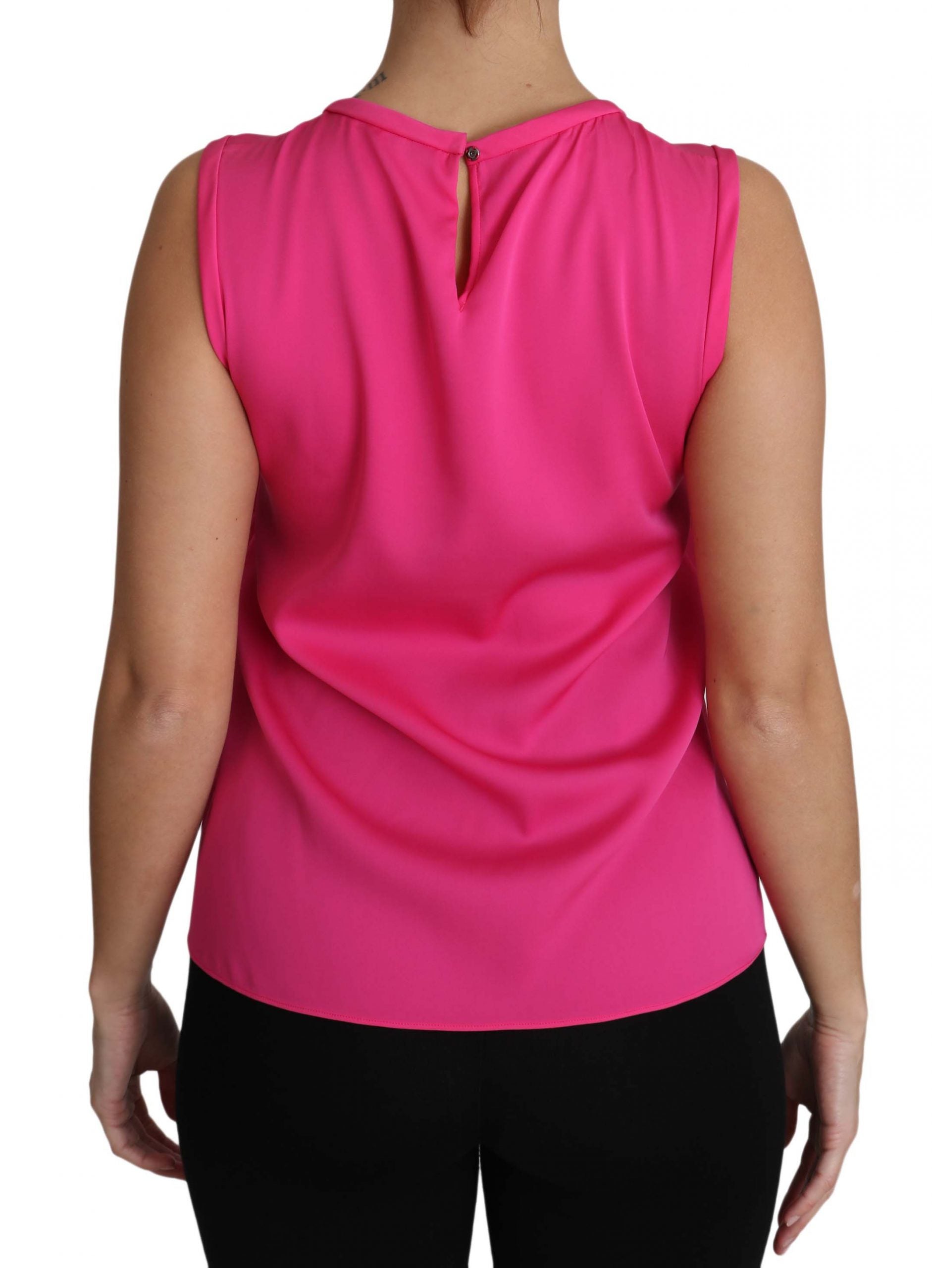 Pink silk mama blouse by Dolce & Gabbana, family-themed tank top with a soft, elegant design and comfortable fit.
