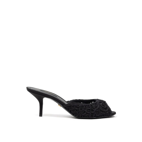 Black Cotton Mules