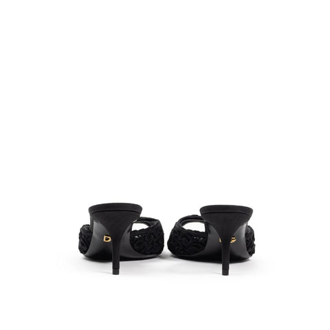 Black Cotton Mules