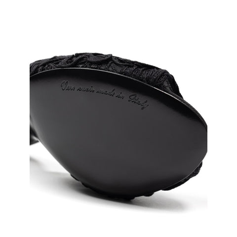 Black Cotton Mules