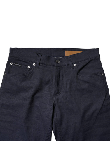 Dark Blue Cotton Stretch Skinny Denim Jeans