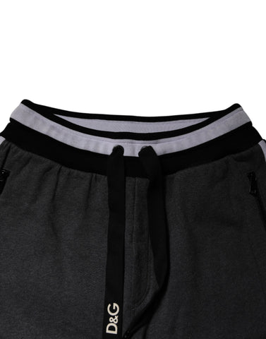 Black Gray Cotton Layered Men Sweatpants Pants