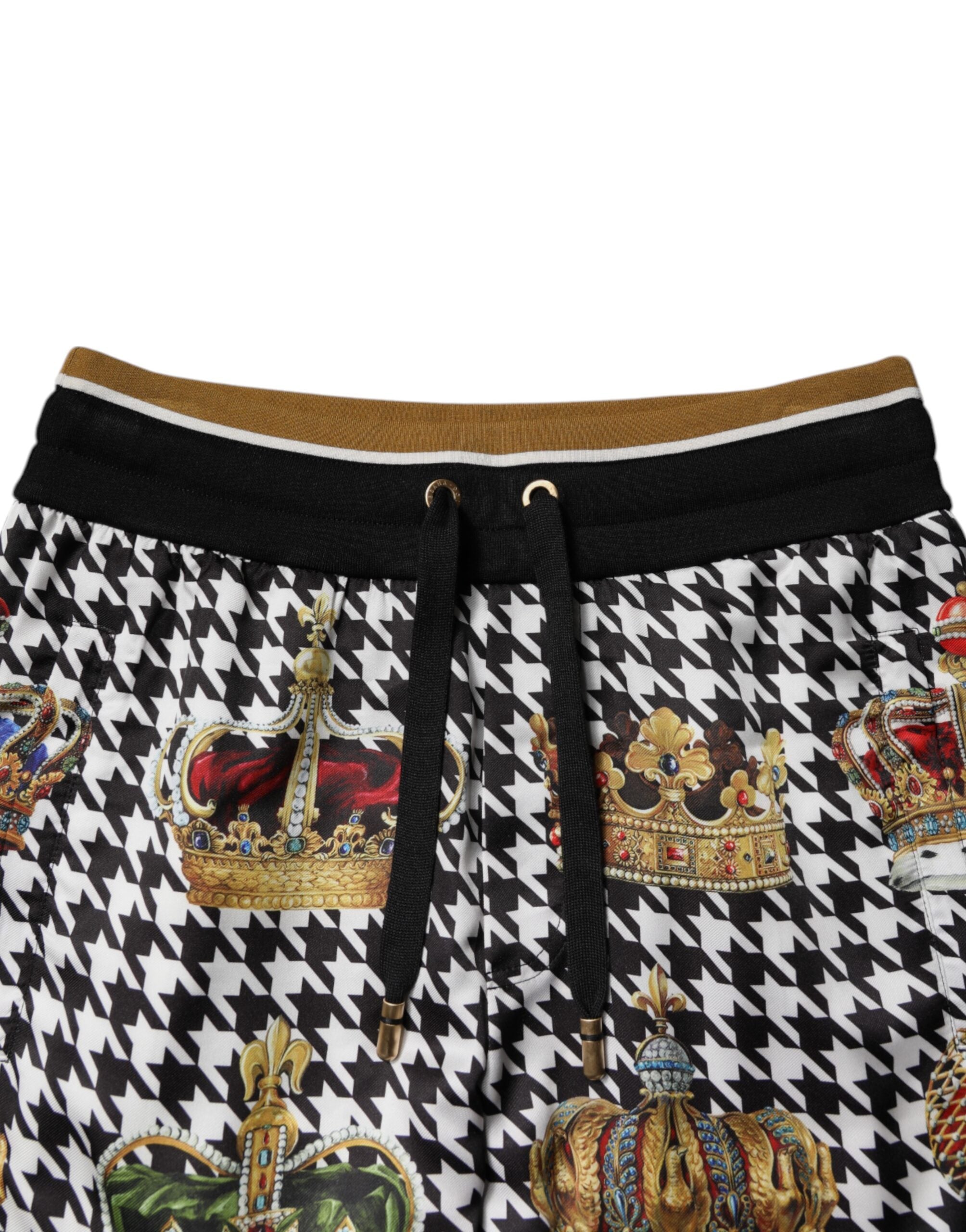 Multicolor Houndstooth Crown Men Sweatpants Pants