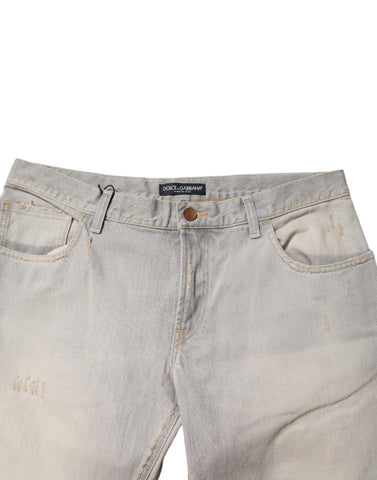 Light Gray Cotton Skinny Denim Jeans