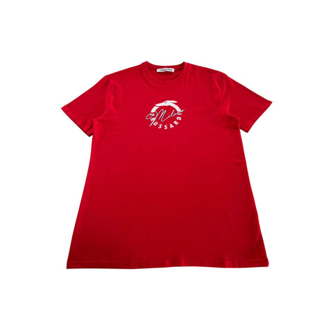 Red Trussardi Beachwear TRU25MTS01 by Jag Couture London - New York, featuring stylish swimwear fabric and design.