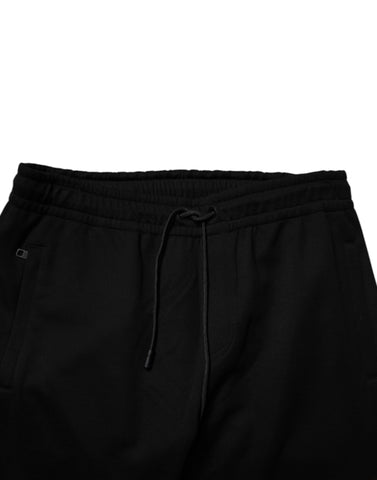 Black Cotton Blend Jogger Sweatpants Pants